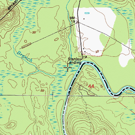 Topographic Map of Ben Branch, GA