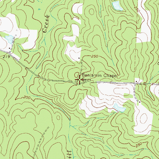 Topographic Map of Benjamin Chapel Cemetery, GA