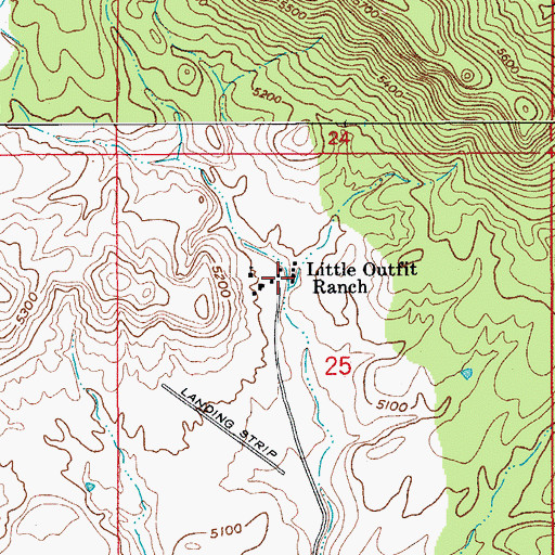 Topographic Map of Little Outfit Ranch, AZ