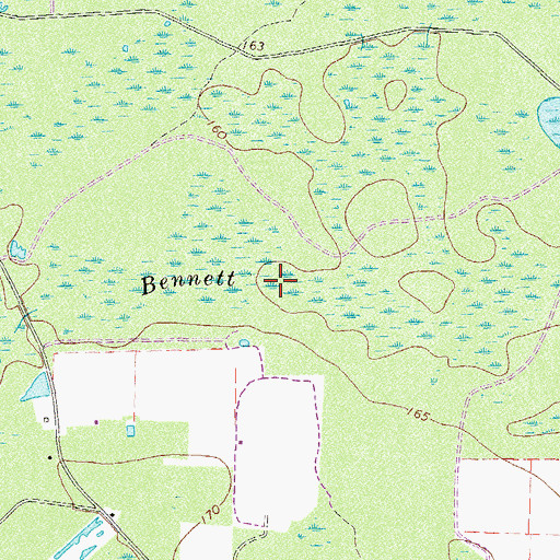 Topographic Map of Bennett Bay, GA