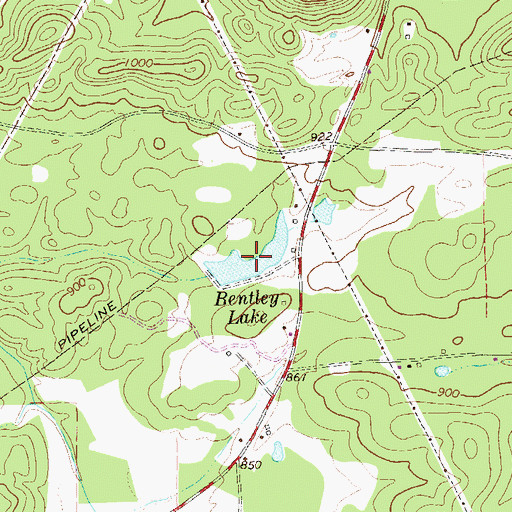 Topographic Map of Bentley Lake, GA