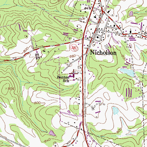 Topographic Map of Benton Elementary School, GA