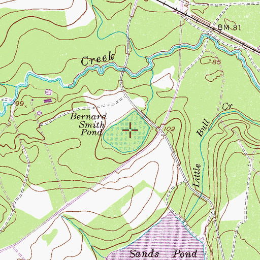 Topographic Map of Bernard Smith Pond, GA