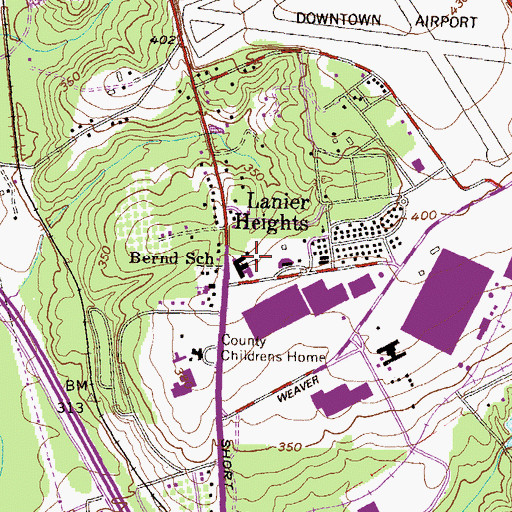 Topographic Map of Bernd School, GA