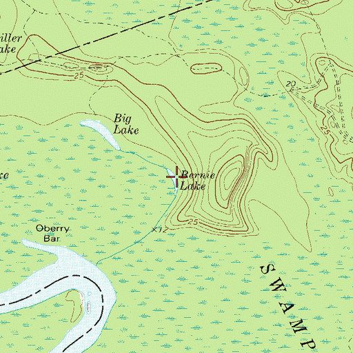 Topographic Map of Bernie Lake, GA