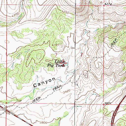 Topographic Map of Little Pig Tank, AZ