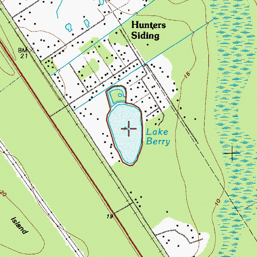 Topographic Map of Berry Lake, GA
