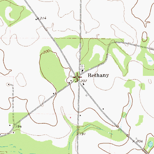 Topographic Map of Bethany, GA