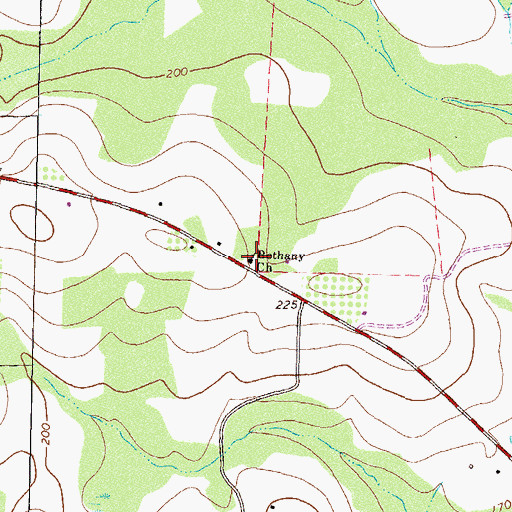 Topographic Map of Bethany Church, GA