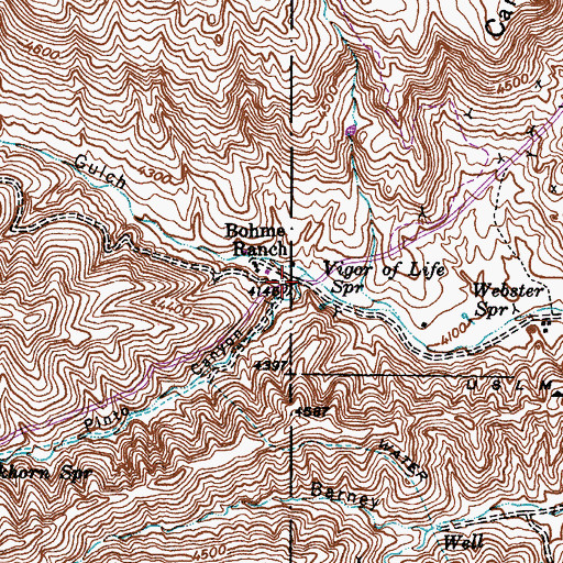Topographic Map of Little Pinto Canyon, AZ