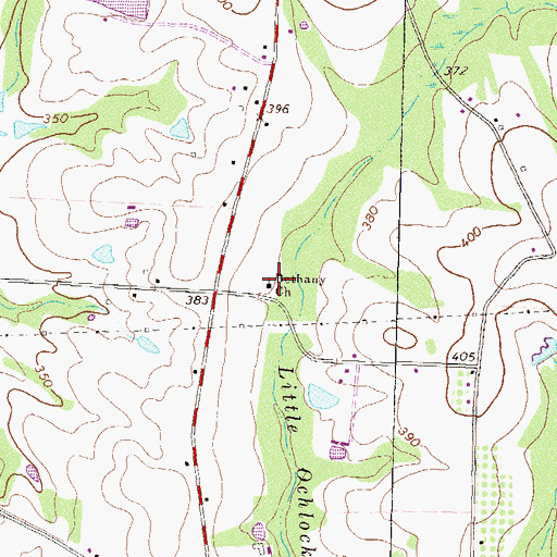 Topographic Map of Bethany Church, GA
