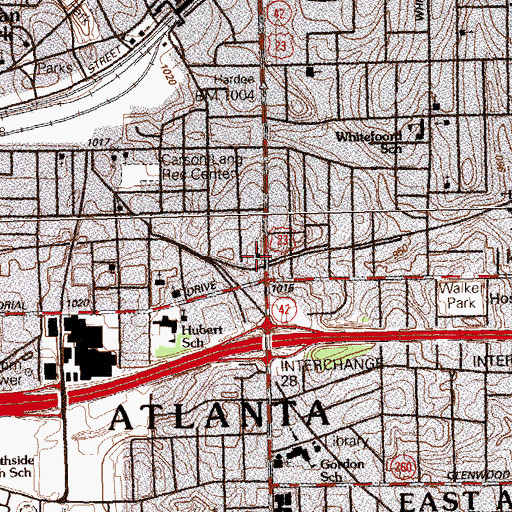 Topographic Map of Bethany Church, GA