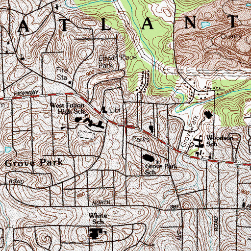 Topographic Map of Bethany Church, GA