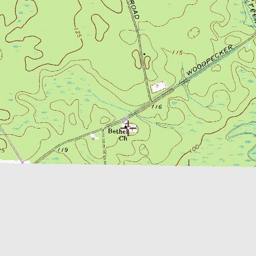 Topographic Map of Bethel Church, GA