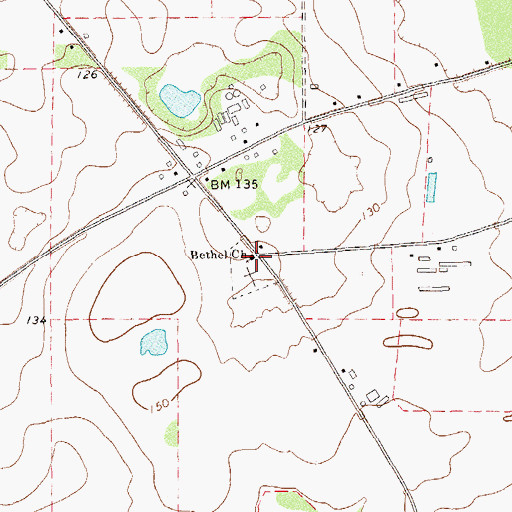 Topographic Map of Bethel Church, GA