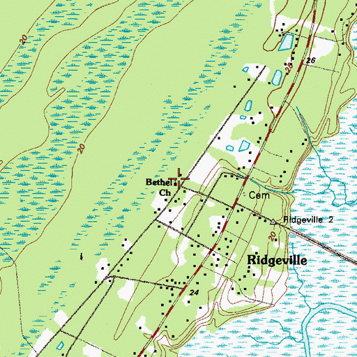 Topographic Map of Bethel Church, GA