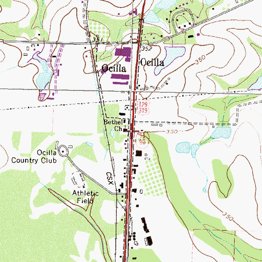 Topographic Map of Bethel Church, GA