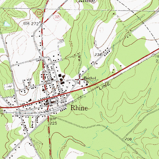 Topographic Map of Bethel Church, GA