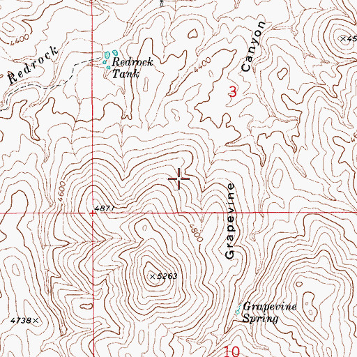 Topographic Map of Little Rincon Mountains, AZ