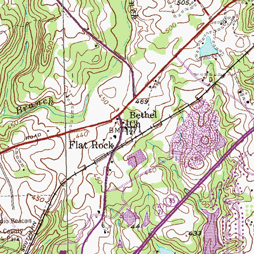 Topographic Map of Bethel Church, GA