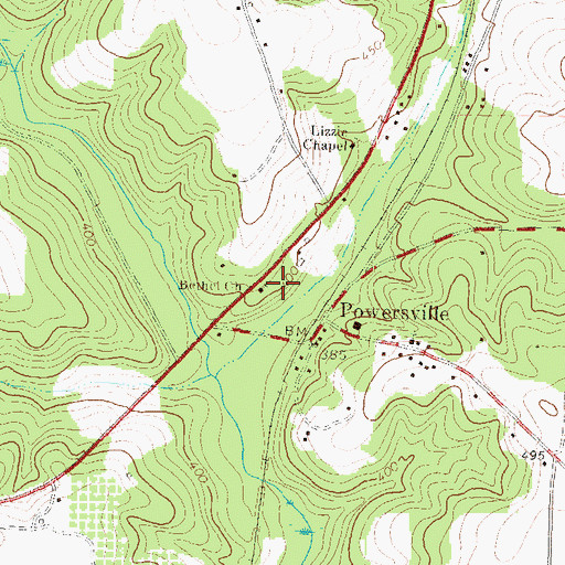 Topographic Map of Bethel Church, GA