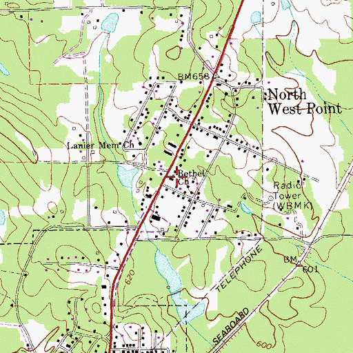 Topographic Map of Bethel Church, GA