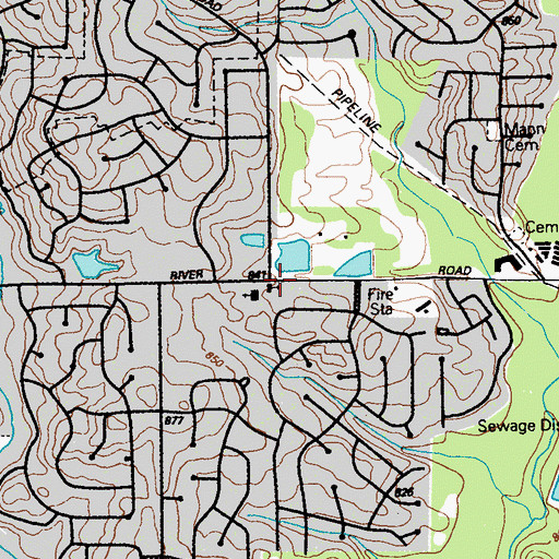 Topographic Map of Bethel Church, GA