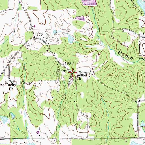 Topographic Map of Bethel Church, GA
