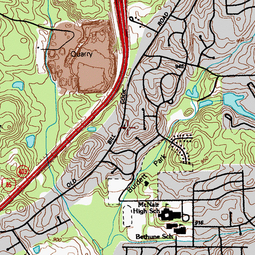 Topographic Map of Bethel Church, GA