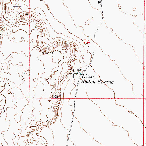 Topographic Map of Little Roden Spring, AZ