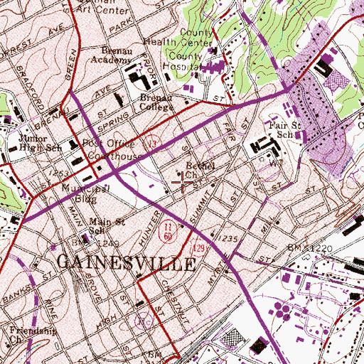 Topographic Map of Bethel Church, GA