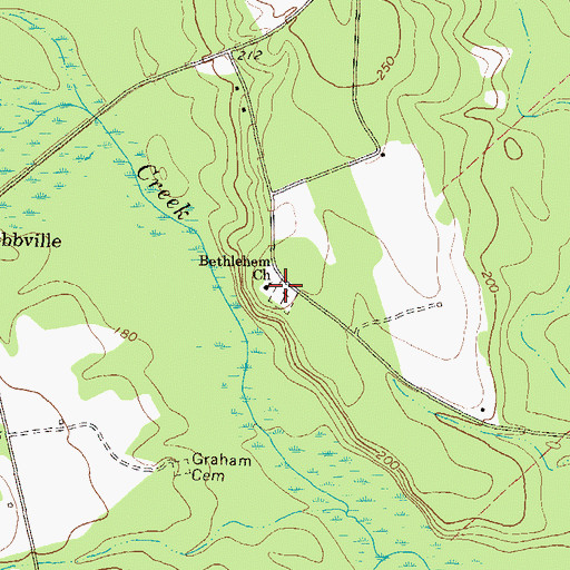 Topographic Map of Bethelehem Church, GA