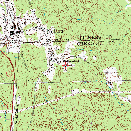 Topographic Map of Bethesda Church, GA
