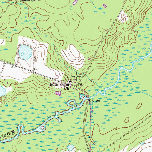 Topographic Map of Bethlehem Church, GA