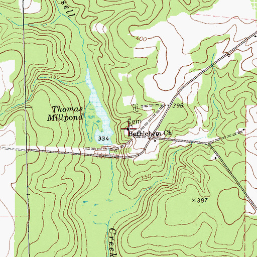 Topographic Map of Bethlehem Church, GA