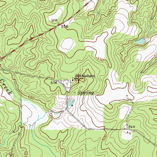 Topographic Map of Bethlehem Church, GA