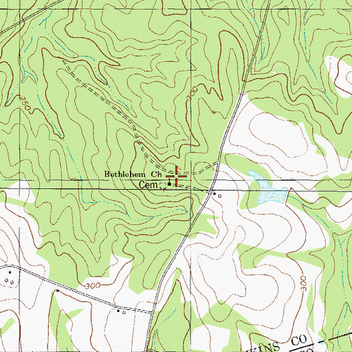 Topographic Map of Bethlehem Church, GA