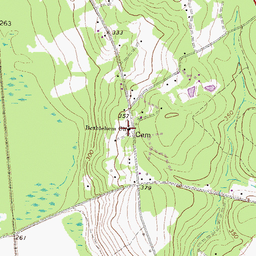 Topographic Map of Bethlehem Church, GA