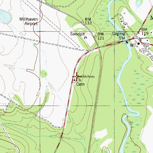 Topographic Map of Bethlehem Church, GA