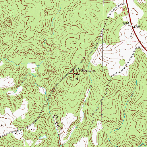 Topographic Map of Bethlehem Church, GA