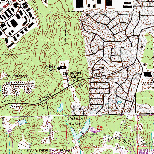 Topographic Map of Bethlehem Church, GA