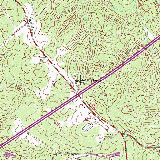 Topographic Map of Bethlehem Church, GA