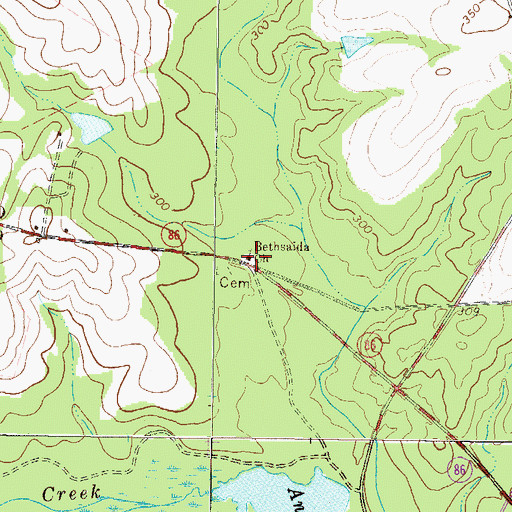 Topographic Map of Bethsaida Church, GA