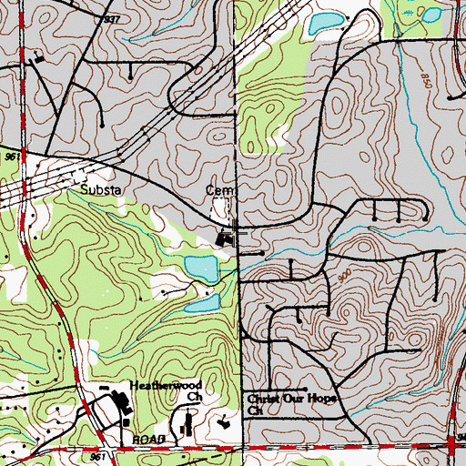 Topographic Map of Bethsaida Church, GA