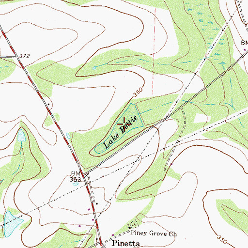 Topographic Map of Lake Bettie, GA