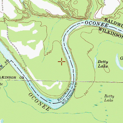 Topographic Map of Betty Lake, GA