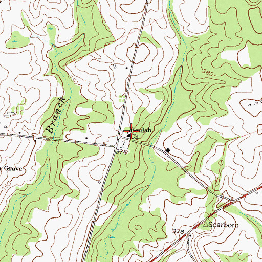 Topographic Map of Beulah Church, GA