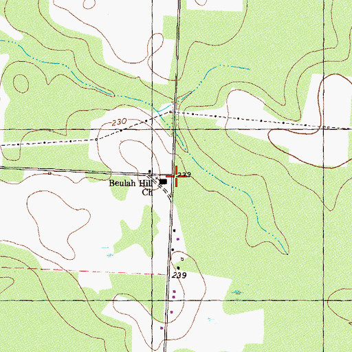 Topographic Map of Beulah Hill Church, GA