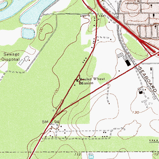 Topographic Map of Beulah Wheat Mission, GA