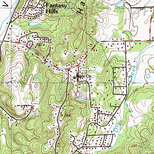 Topographic Map of Bible Church, GA